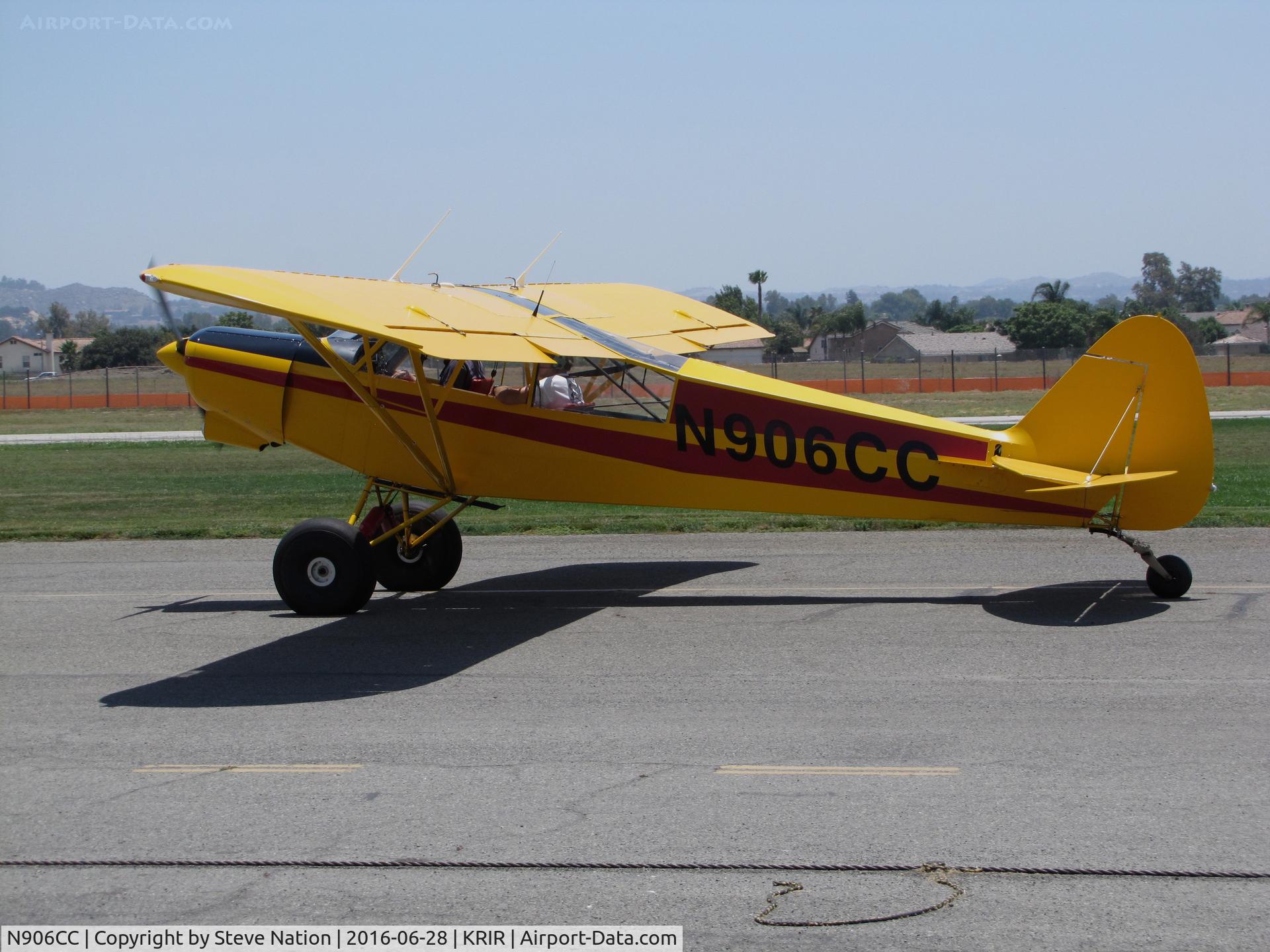 N906CC, 2001 Piper/cub Crafters PA-18-150 C/N 9924CC, 2001 Piper Cub Crafters PA-18-150 taxiing for take-off @ Flabob Airport, Riverside, CA