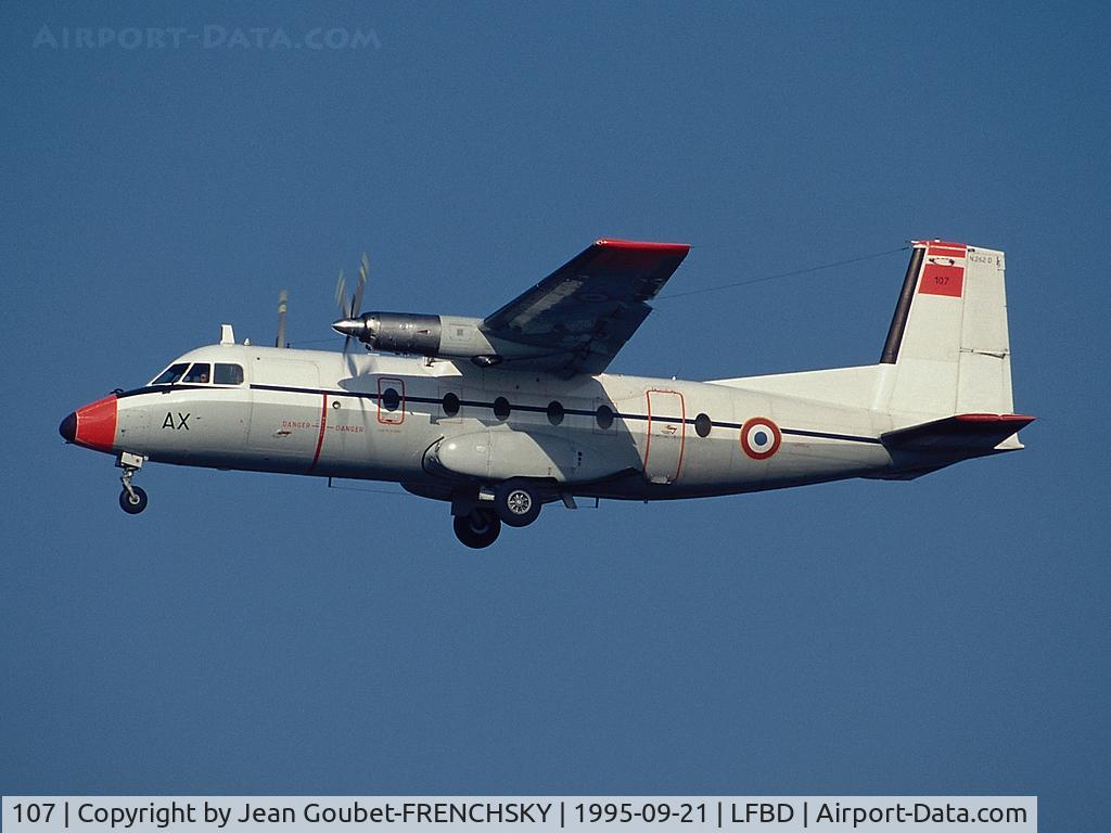107, 1975 Aerospatiale N-262D-51 Fregate C/N 107, France Air Force landing 23 from Evreux