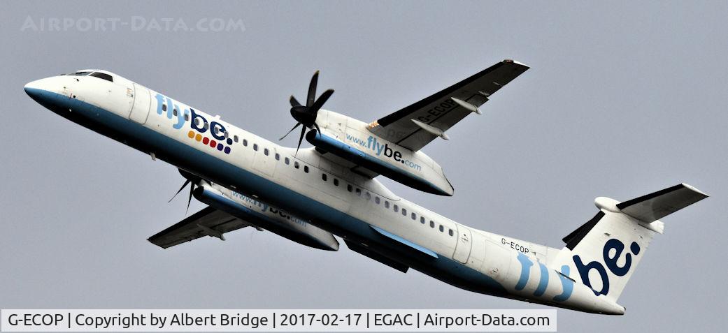 G-ECOP, 2009 De Havilland Canada DHC-8-402Q Dash 8 C/N 4242, Belfast City. flybe (G-ECOP) departing to Birmingham.
