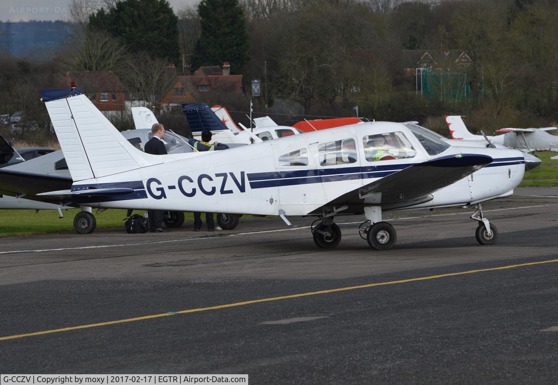 G-CCZV, 1977 Piper PA-28-151 Cherokee Warrior C/N 28-7715089, PA-28-151 Cherokee Warrior at Elstree. Ex OY-CHR