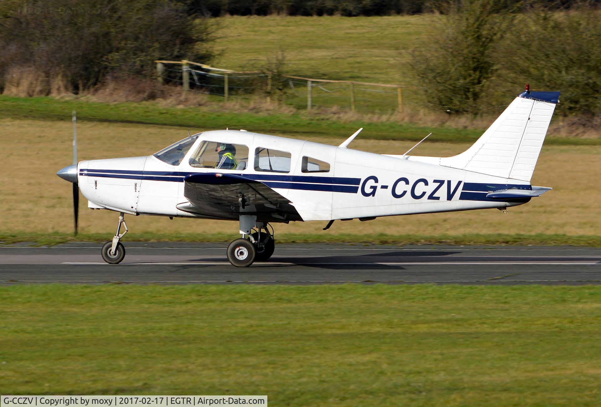 G-CCZV, 1977 Piper PA-28-151 Cherokee Warrior C/N 28-7715089, PA-28-151 Cherokee Warrior at Elstree. Ex OY-CHR
