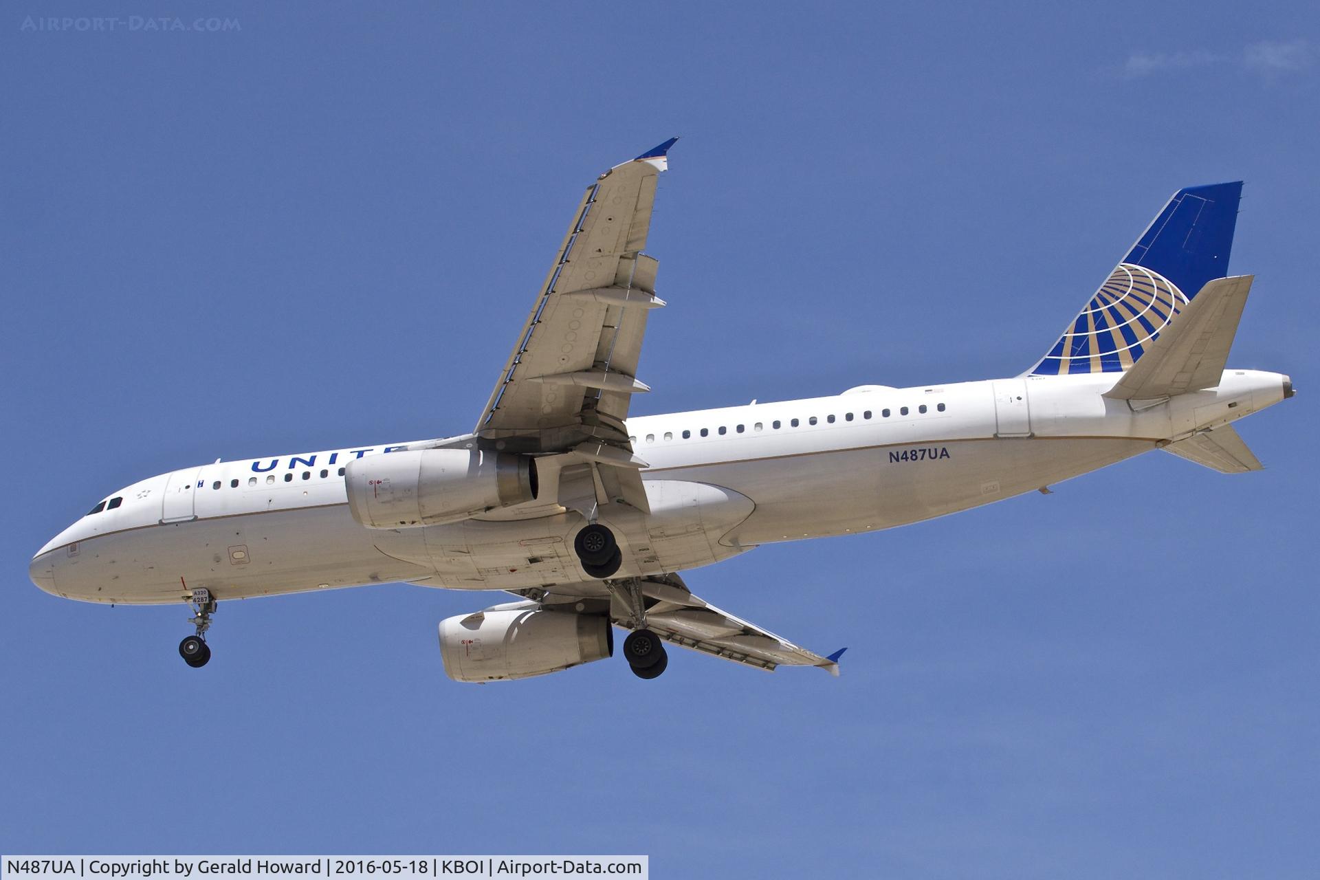 N487UA, 2002 Airbus A320-232 C/N 1669, Final approach to RWY 28R.