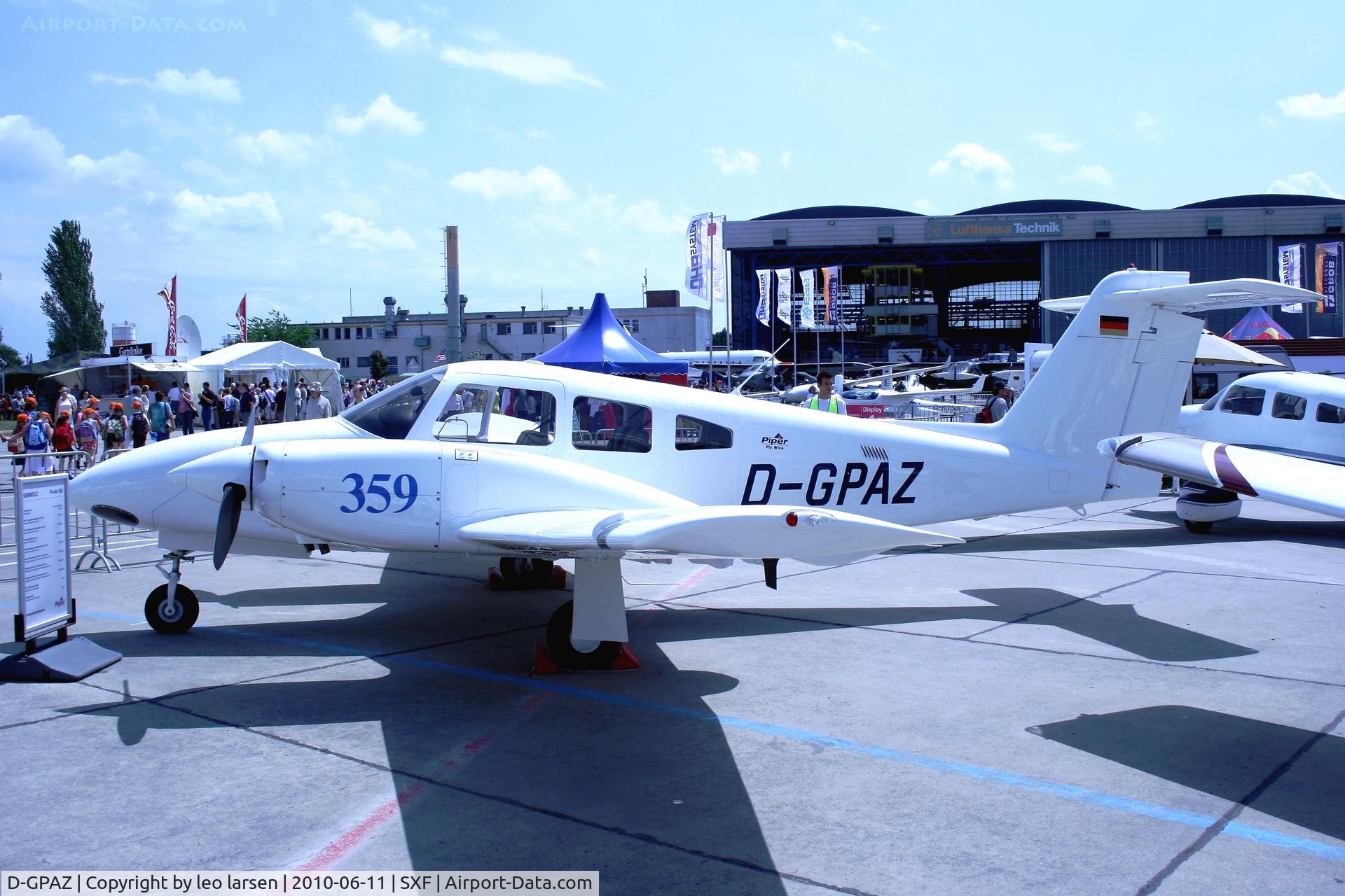 D-GPAZ, 2009 Piper PA-44-180 Seminole C/N 44-96273, Berlin Air Show 11.6.2010