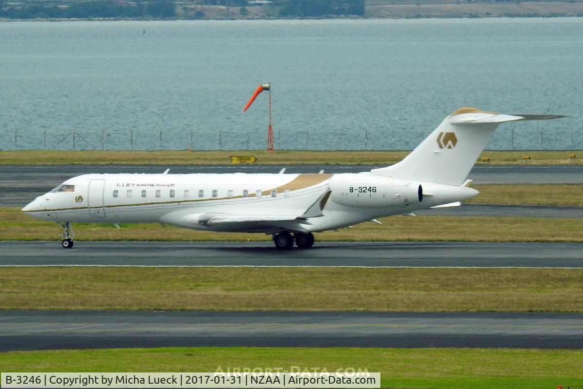 B-3246, 2015 Bombardier BD-700-1A10 Global 6000 C/N 9712, At Auckland