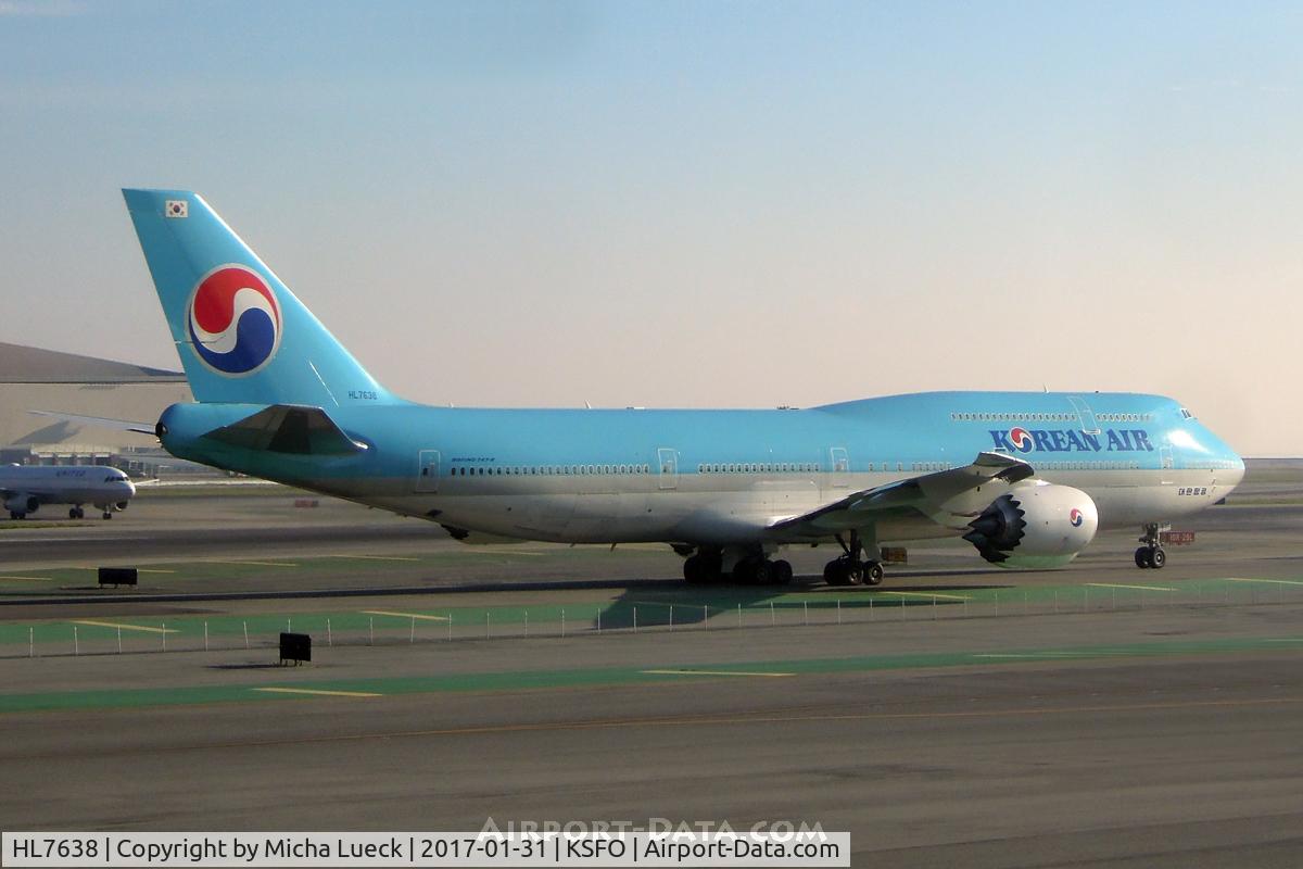 HL7638, 2016 Boeing 747-8B5 C/N 60408, At SFO