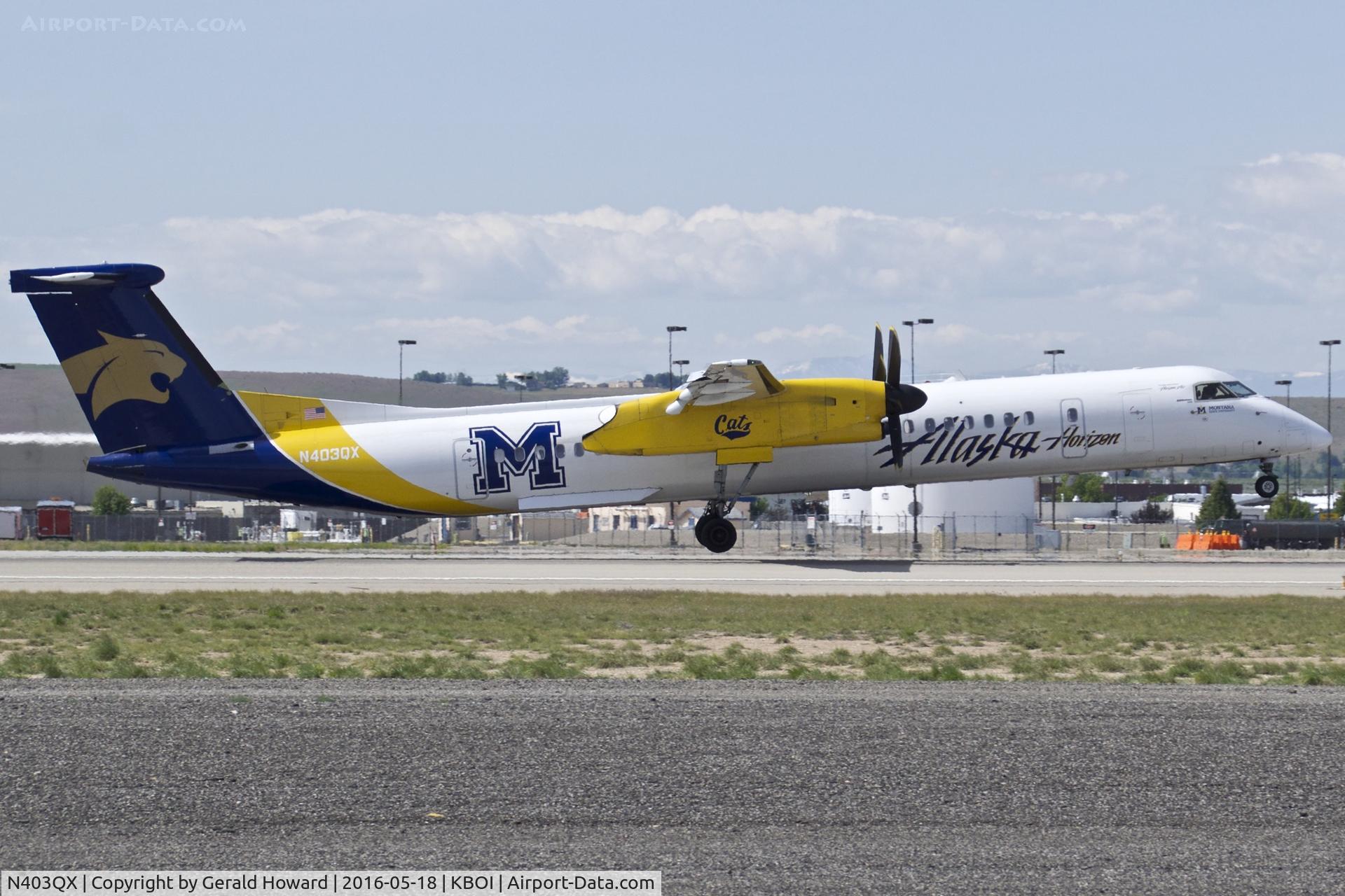 N403QX, 2001 De Havilland Canada DHC-8-402 Dash 8 C/N 4037, Departing RWY 28R.