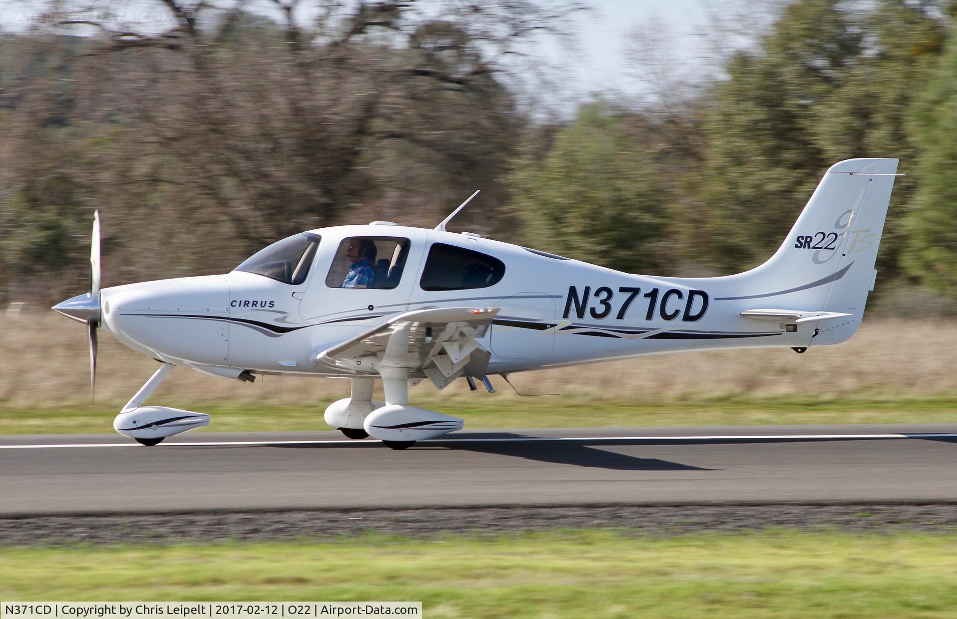N371CD, 2005 Cirrus SR22 GTS C/N 1434, 2005 Cirrus SR22 from LA landing at Columbia Airport, California.