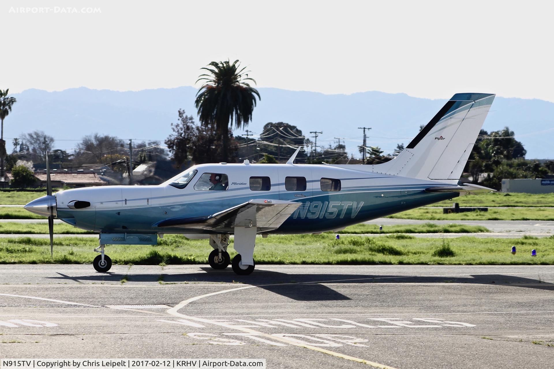 N915TV, 2010 Piper PA-46-500TP Meridan C/N 4697443, Locally-based Piper Meridian taxing back to its hangar after landing at Reid Hillview Airport, San Jose, CA.