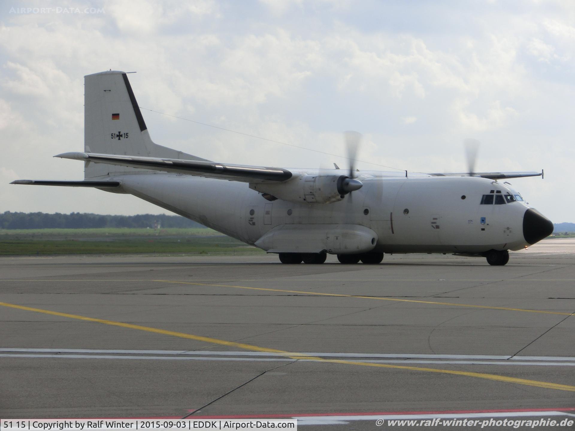 51 15, Transall C-160D C/N D152, Transall C-160D - GAF German Air Force 'UN white' - C152 - 51+15 - 03.09.2015 - CGN