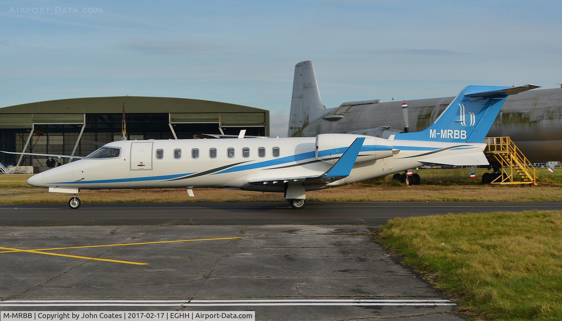 M-MRBB, 2002 Learjet 45 C/N 211, Taxiing to Thurston Avn on arrival
