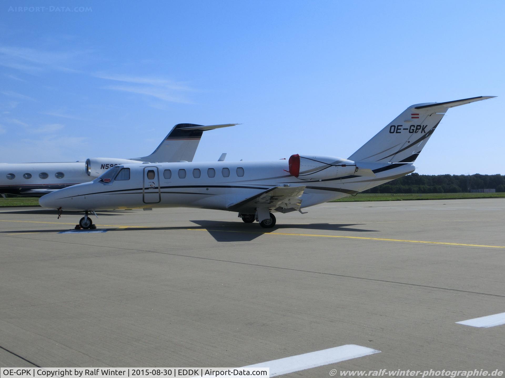 OE-GPK, 2009 Cessna 525B CitationJet CJ3 C/N 525B-0312, Cessna 525B CitationJet CJ3 - Porsche Konstruktionen GmbH - 525B0312 - OE-GPK - 30.08.2015 - CGN