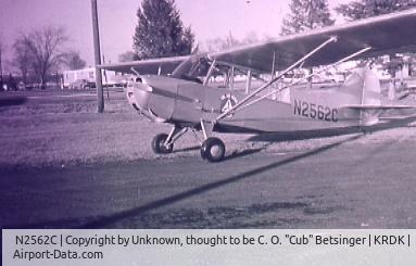 N2562C, Aeronca 7CCM C/N 7CCM-75, N2562C while in Civil Air Patrol duty, Red Oak IA, Early 1960's.