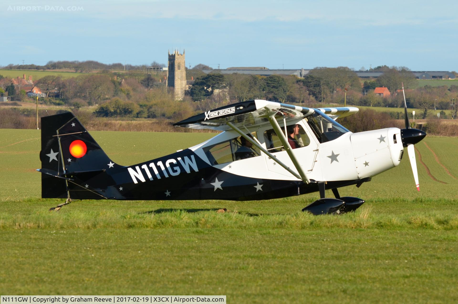 N111GW, 2013 American Champion 8KCAB Decathlon C/N 1123-2013, Just landed at Northrepps.