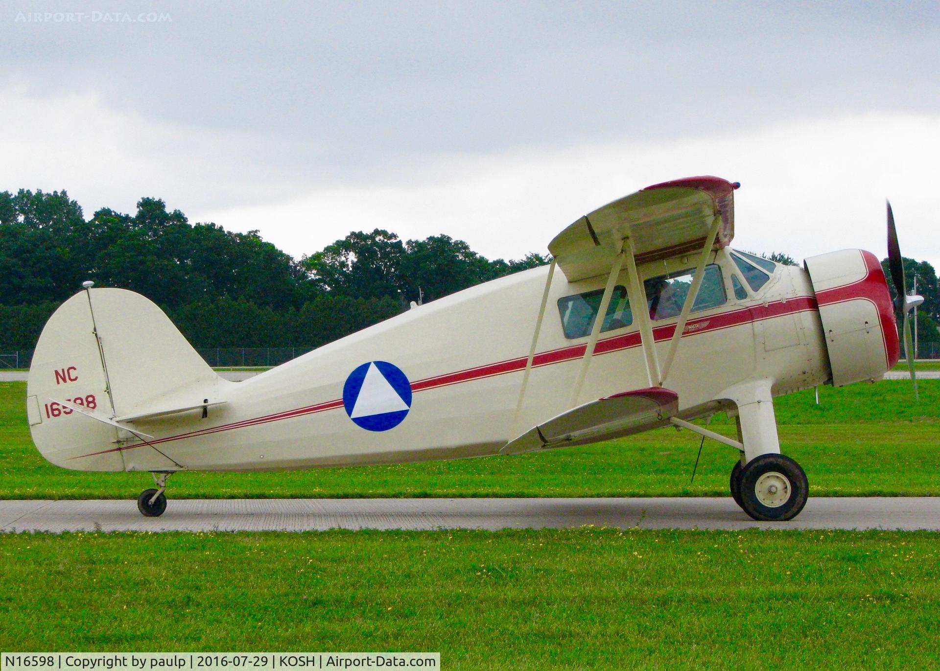 N16598, 1936 Waco YKS-6 C/N 4522, At Oshkosh.