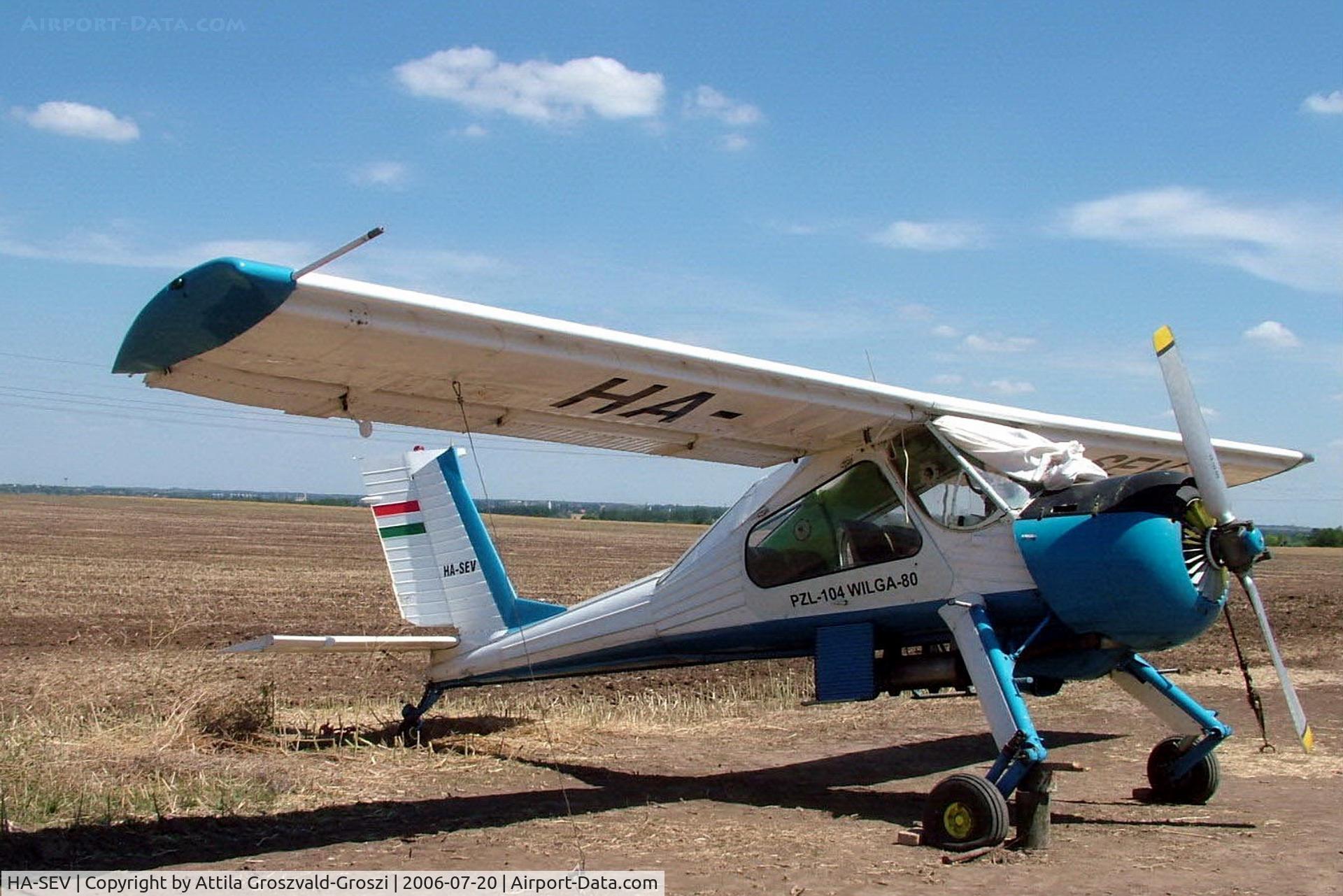 HA-SEV, 1982 PZL-Okecie PZL-104 Wilga 80 C/N CF15810611, Temporary off and landing place Balatonakarattya, Hungary