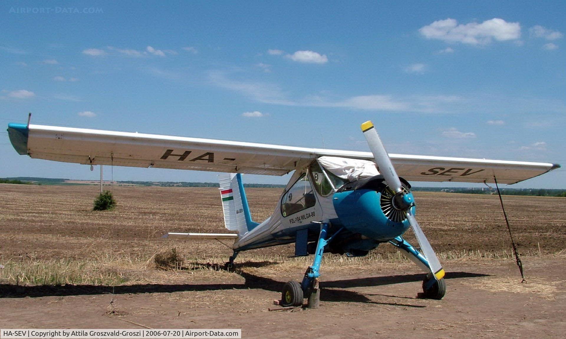HA-SEV, 1982 PZL-Okecie PZL-104 Wilga 80 C/N CF15810611, Temporary off and landing place Balatonakarattya, Hungary
