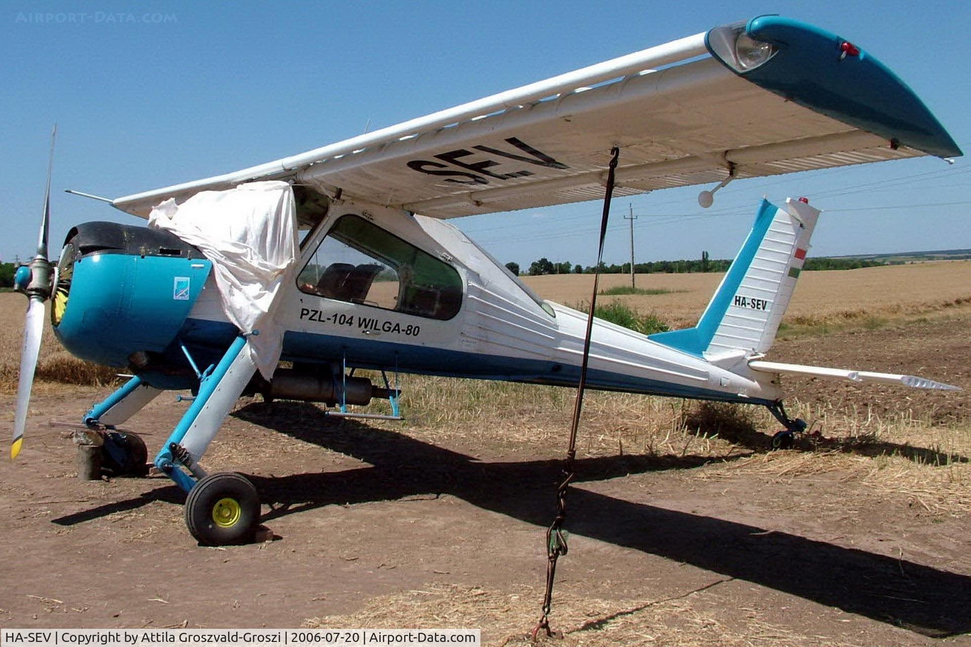 HA-SEV, 1982 PZL-Okecie PZL-104 Wilga 80 C/N CF15810611, Temporary off and landing place Balatonakarattya, Hungary