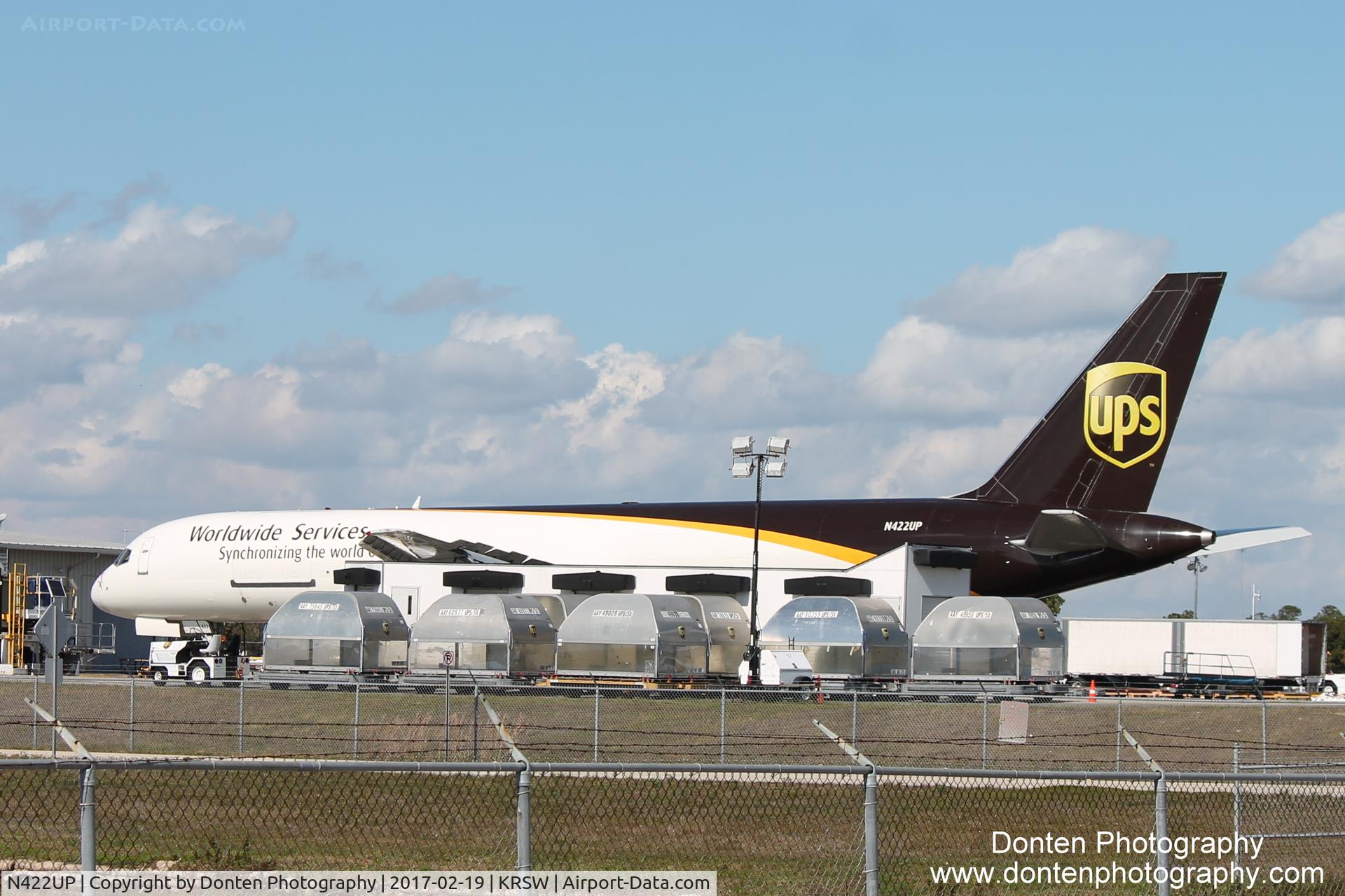 N422UP, 1991 Boeing 757-24APF C/N 25324, UPS Cargo sits on the cargo ramp at Southwest Florida International Airport