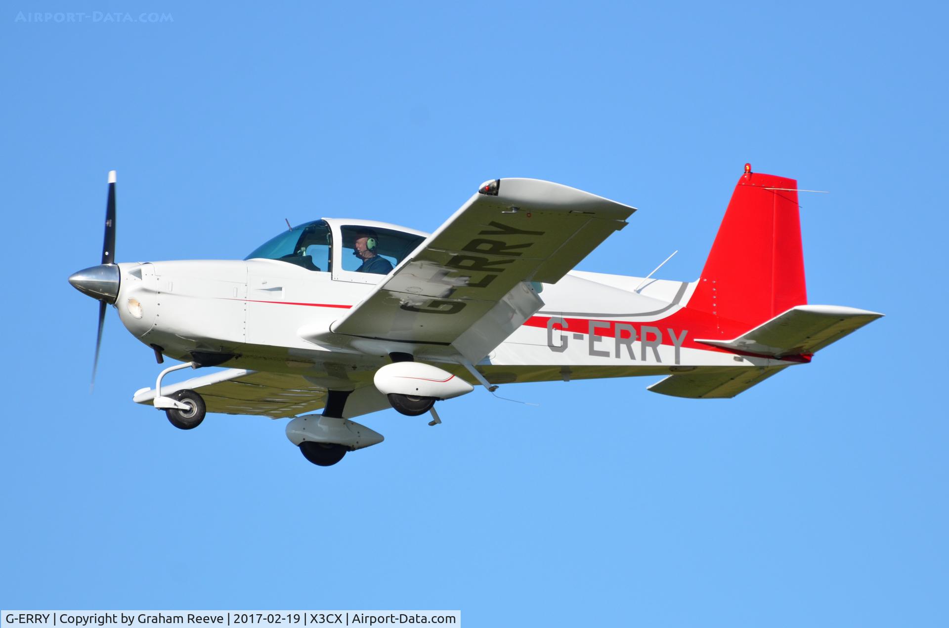 G-ERRY, 1978 Grumman American AA-5B Tiger C/N AA5B-0725, Over head at Northrepps.