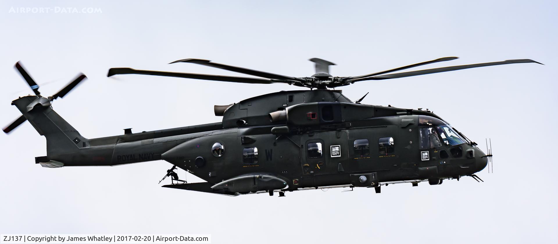 ZJ137, AgustaWestland EH-101 Merlin HC.3i C/N 50195/RAF21, With ZJ132 on war games Salisbury Plain.