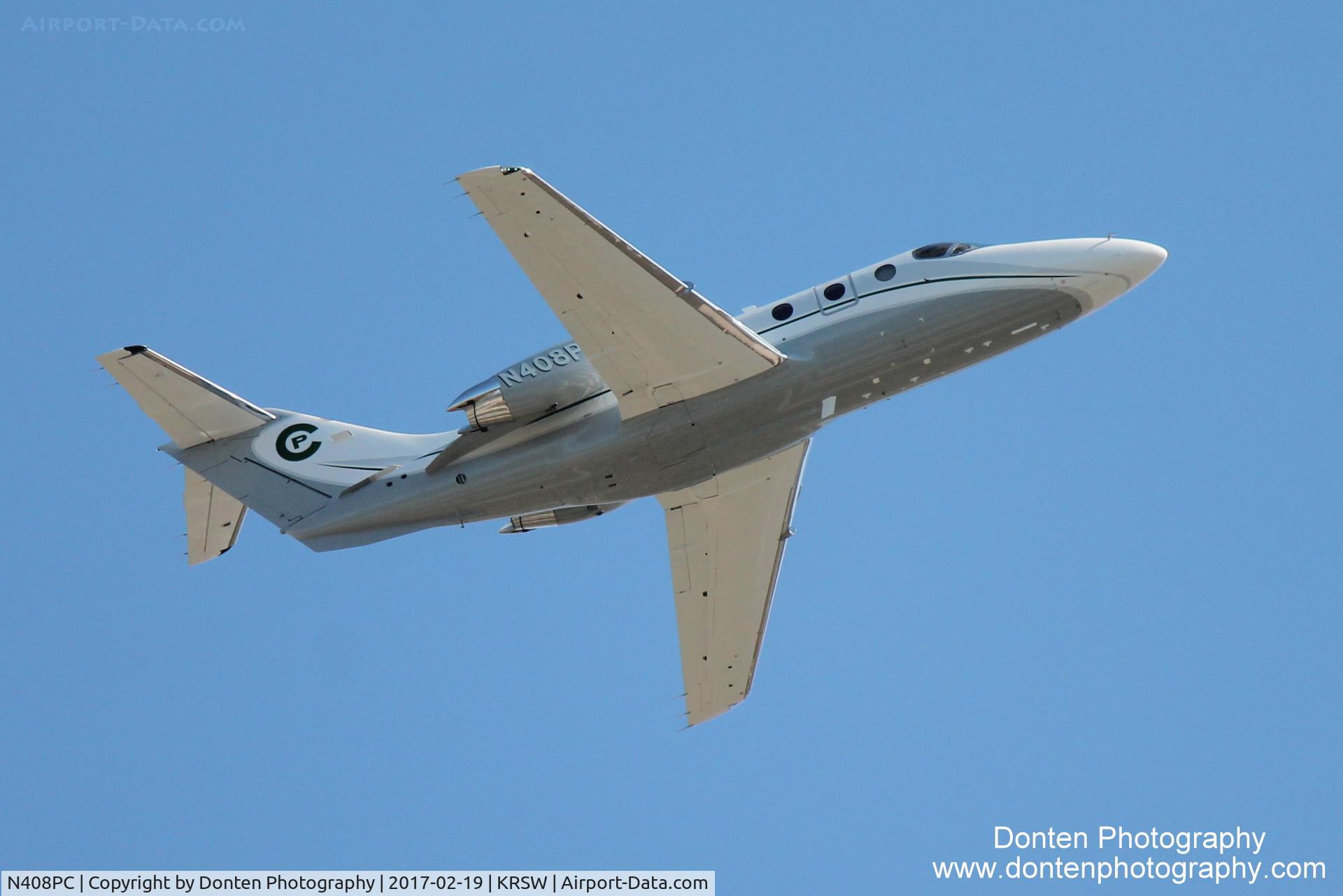 N408PC, 2001 Beech 400A Beechjet Beechjet C/N RK-325, Beechcraft Beechjet (N408PC) departs Southwest Florida International Airport enroute to Gerald Ford International Airport