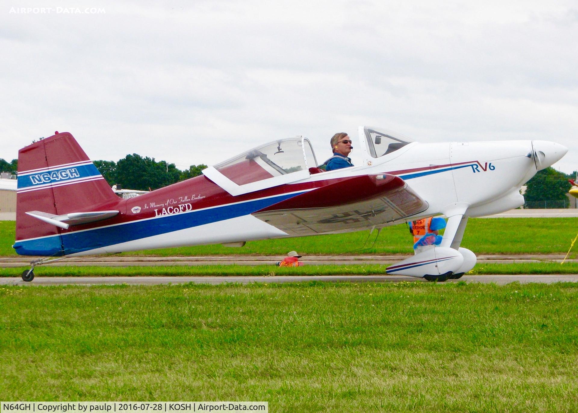 N64GH, 2000 Vans RV-6 C/N 24683, At Oshkosh.
