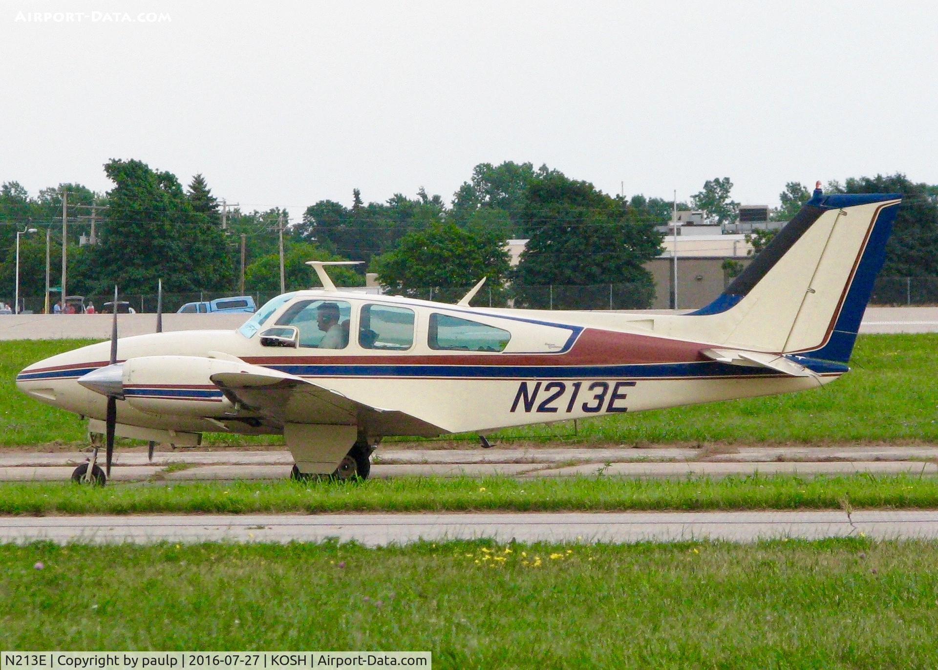 N213E, 1965 Beech C55 Baron (95-C55) C/N TE-40, At Oshkosh.
