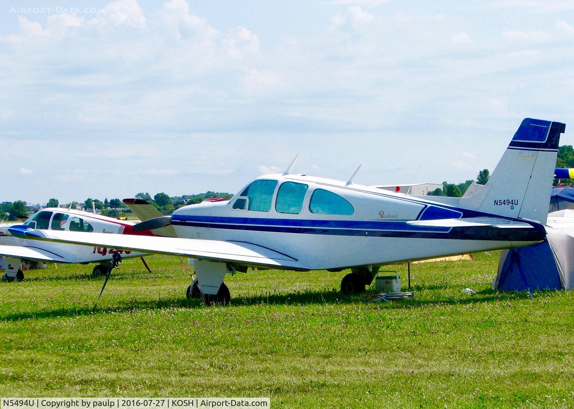 N5494U, 1967 Beech 35-C33 Debonair C/N CD-1109, At Oshkosh.