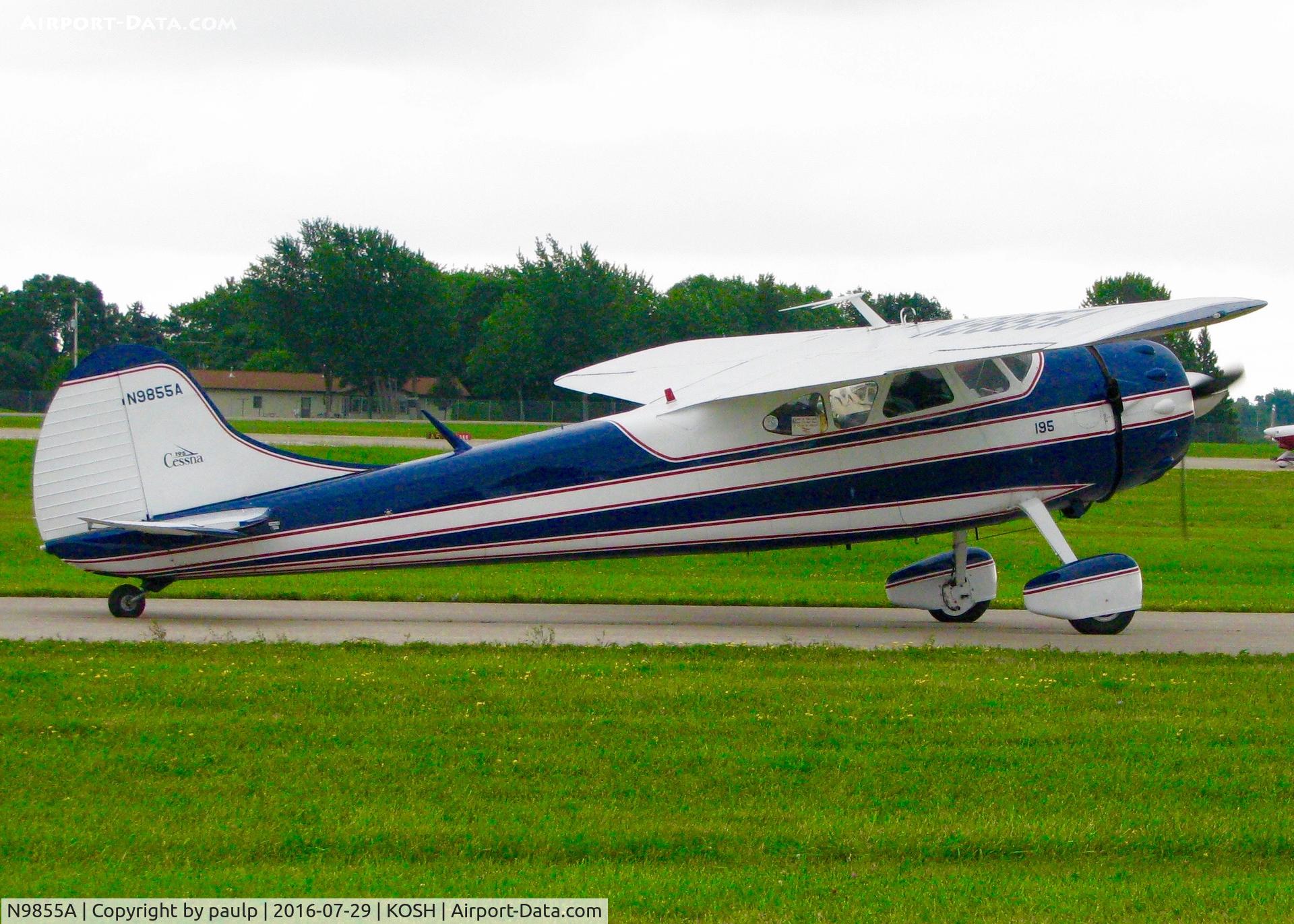 N9855A, 1950 Cessna 195A C/N 7548, At Oshkosh.