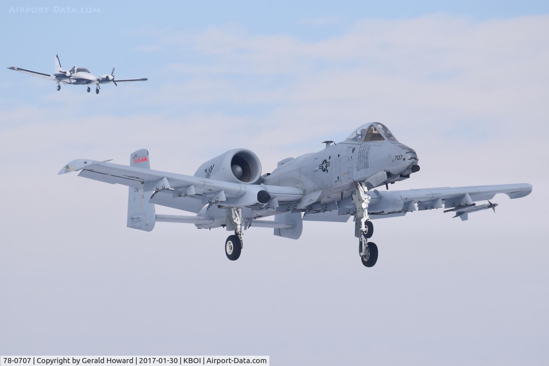 78-0707, 1978 Fairchild Republic A-10C Thunderbolt II C/N A10-0327, Landing RWY 10R. 190th Fighter Sq., Idaho ANG.