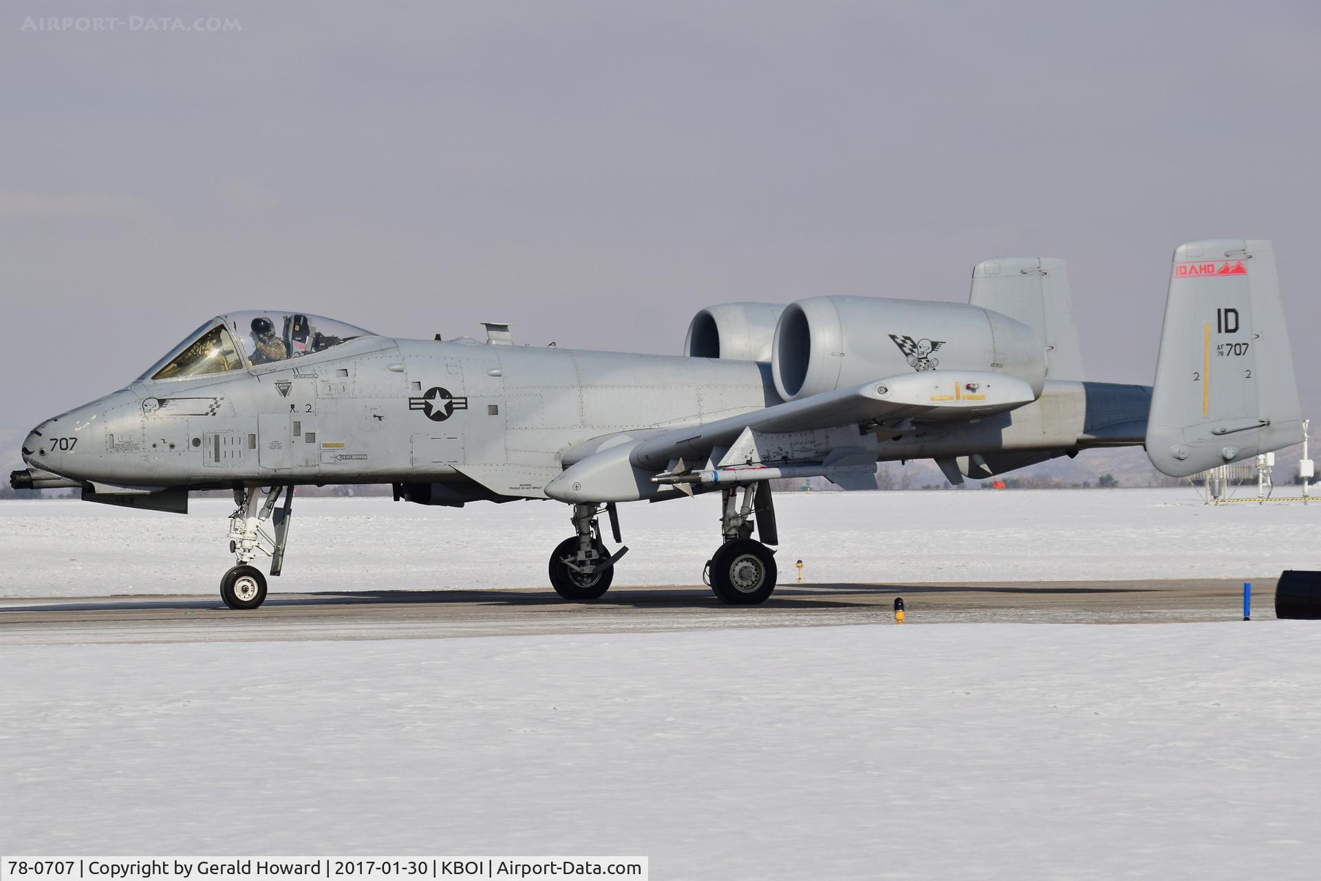 78-0707, 1978 Fairchild Republic A-10C Thunderbolt II C/N A10-0327, Taxi to RWY 10R.  190th Fighter Sq., Idaho ANG.