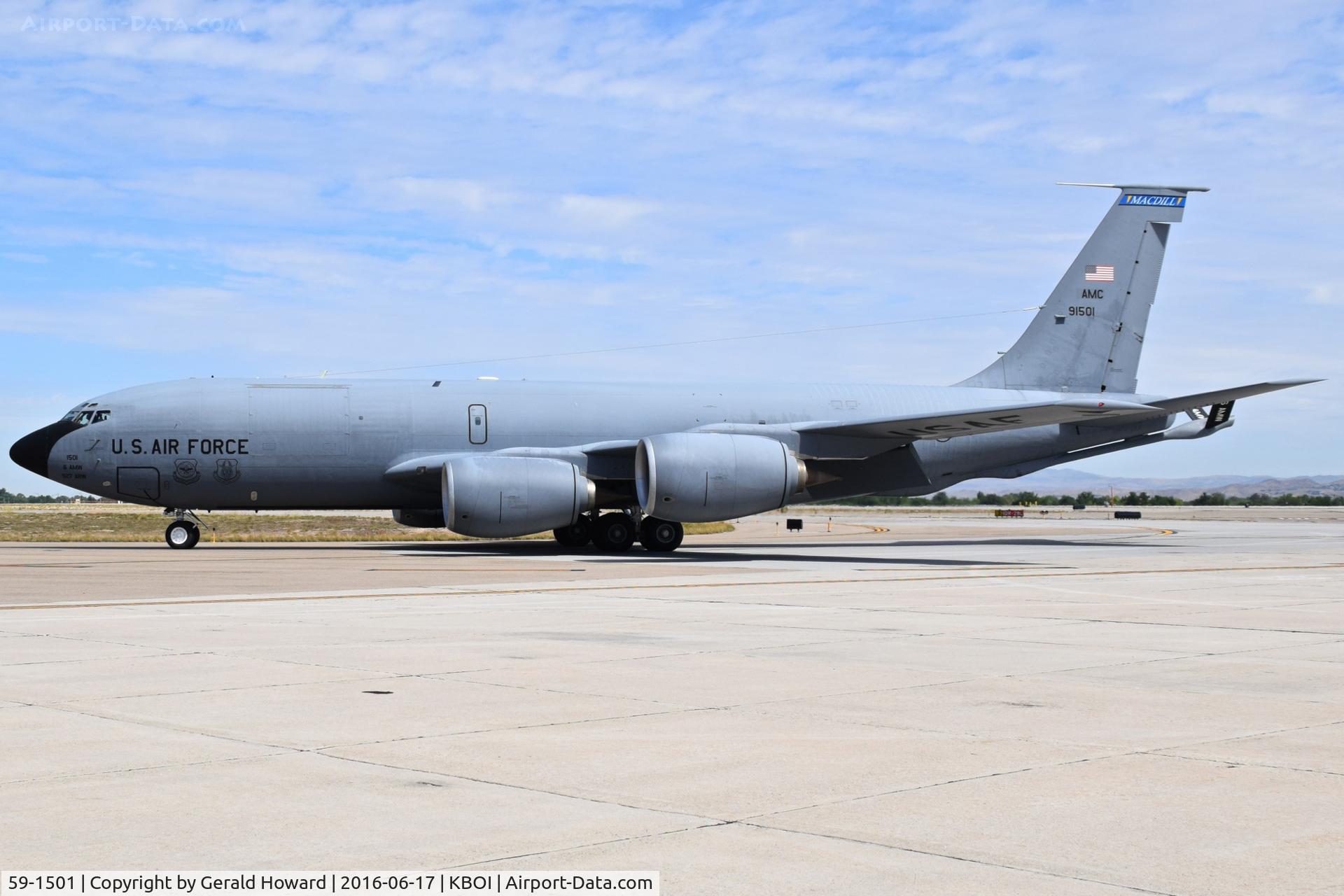 59-1501, 1960 Boeing KC-135R Stratotanker C/N 17989, Taxi off Bravo.  6th AMW / 927th ARW, MacDill AFB