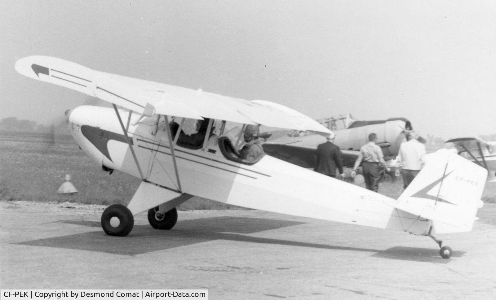 CF-PEK, 1963 Pietenpol MKII C/N 14-61, CF-PEK  was built about 1963 by a group of Niagara, Ontario residents.  The wing was built in the basement of our house, I can still remember the smell of the glue.  The men who built her are all gone now, but I'm glad to see she still flies.