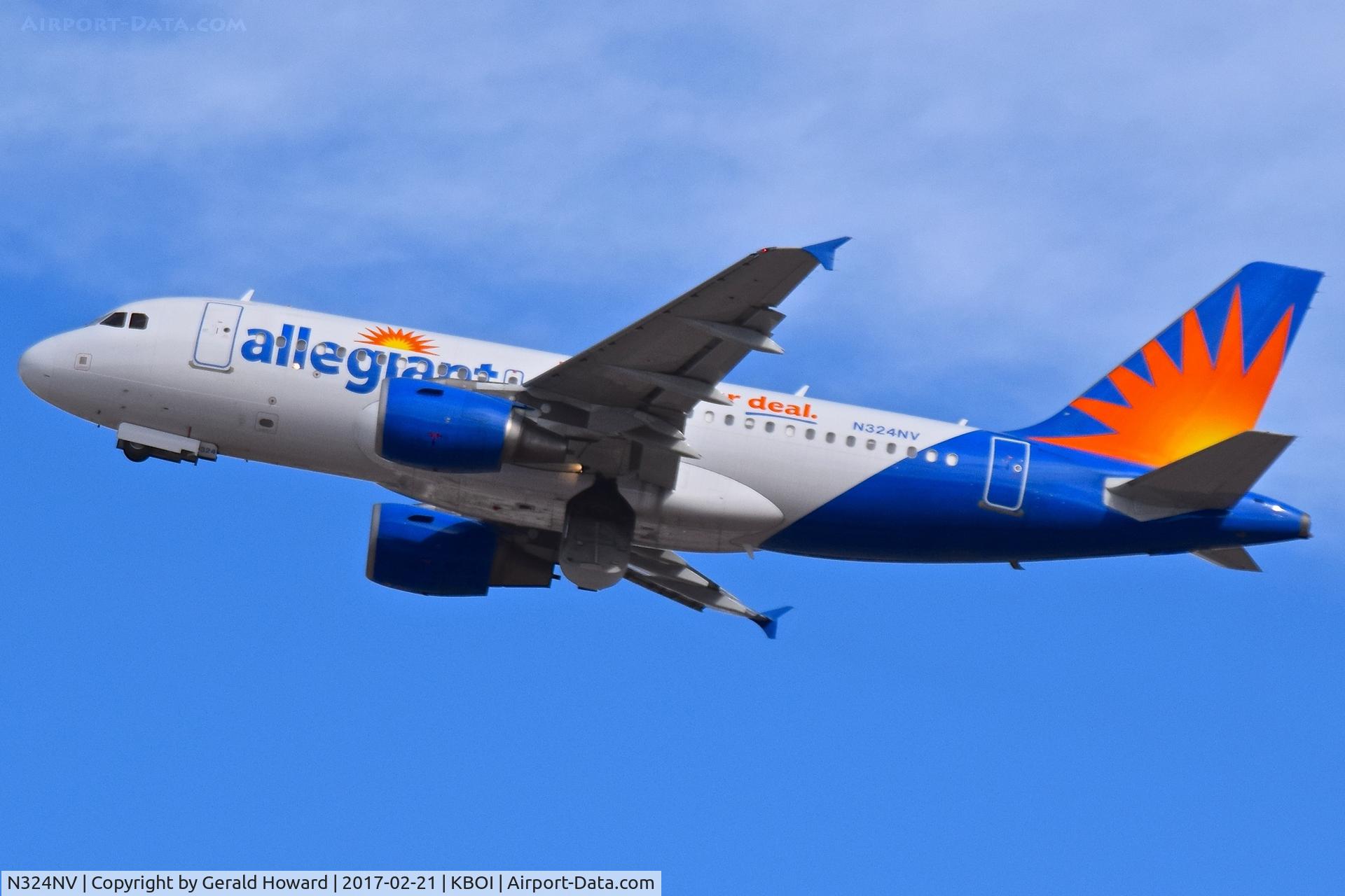 N324NV, 2006 Airbus A319-111 C/N 2709, Departing RWY 28R.