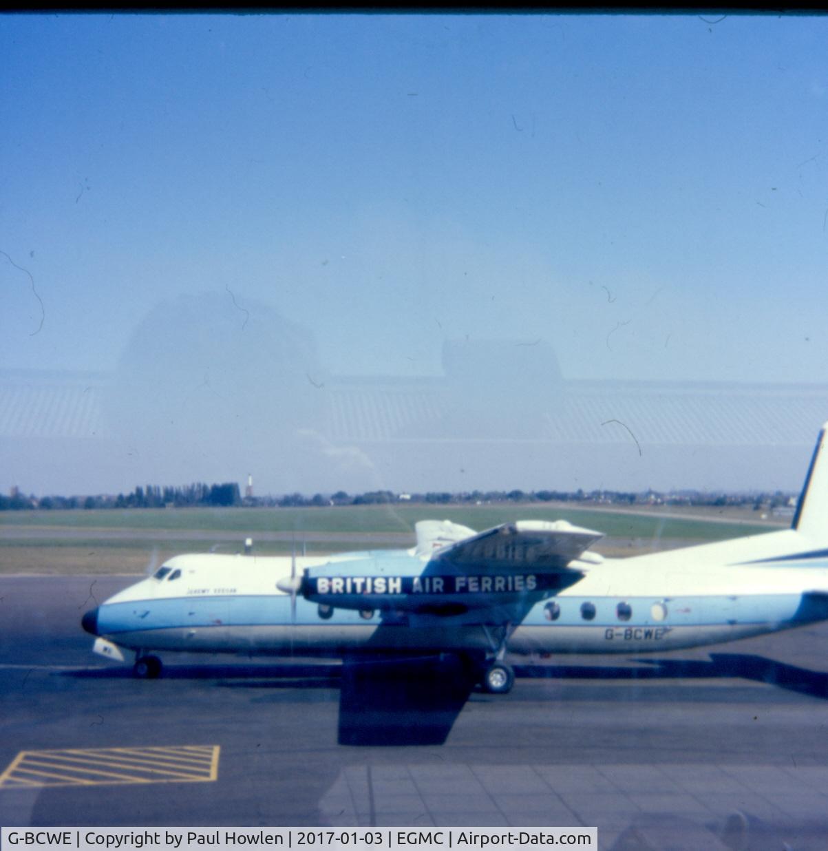 G-BCWE, 1962 Handley Page HPR-7 Herald 206 C/N 166, Taxiing at Southend 1976