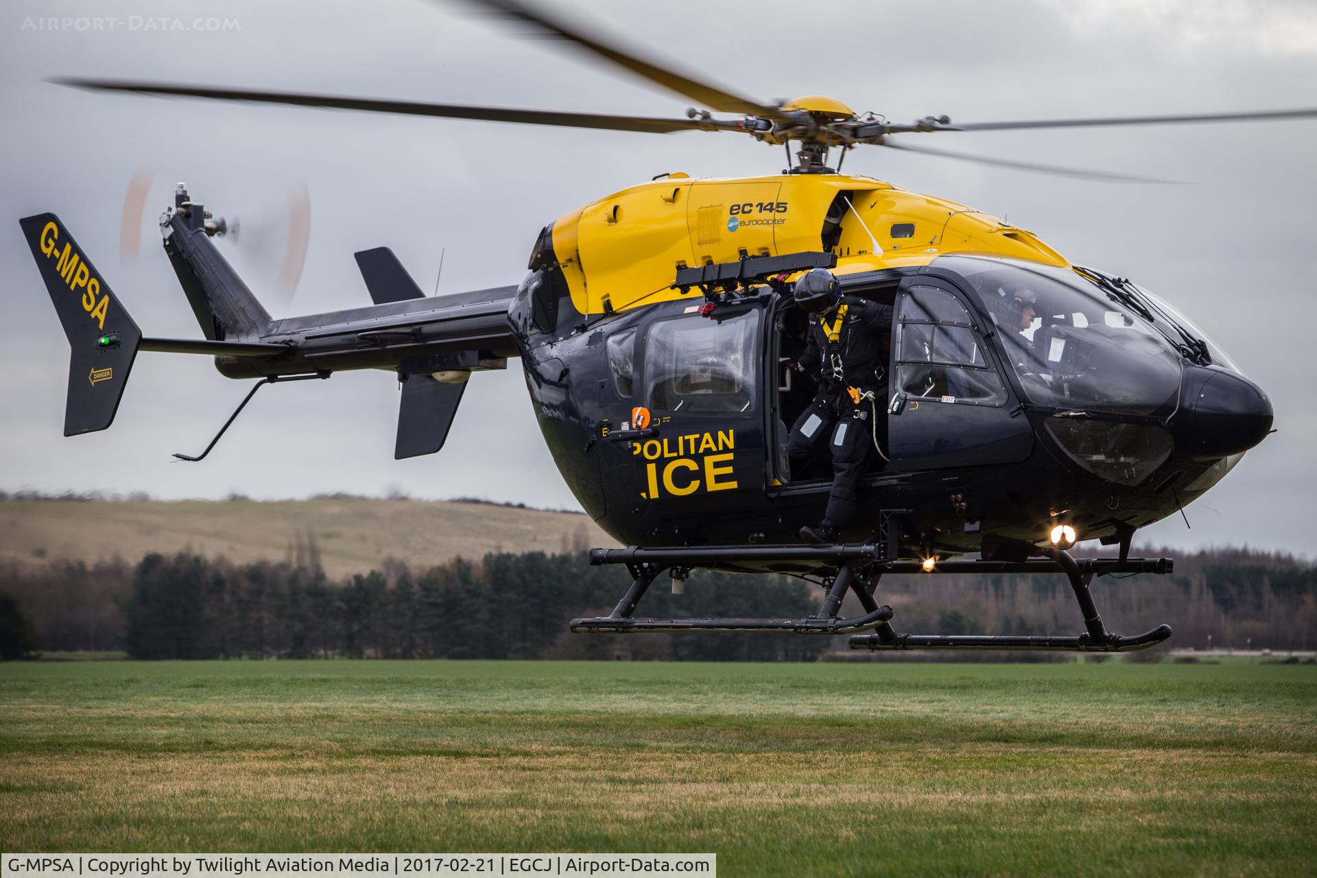 G-MPSA, 2005 Eurocopter-Kawasaki EC-145 (BK-117C-2) C/N 9065, NPAS London seen training at Sherburn-in-Elmet airfield