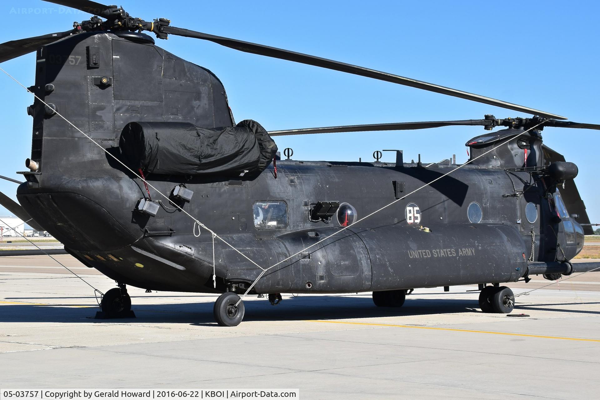 05-03757, Boeing MH-47G Chinook C/N M.3757, U.S. Army 160th Special Operations Aviation Regiment (SOAR), “Night Stalkers”, 4th BN, Joint Base Lewis-McChord, WA. Converted from CH-47D #81-23388.