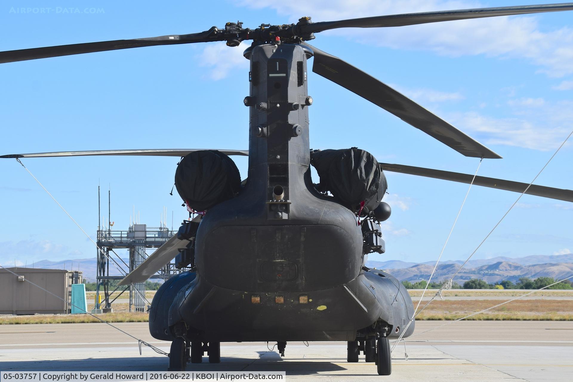 05-03757, Boeing MH-47G Chinook C/N M.3757, U.S. Army 160th Special Operations Aviation Regiment (SOAR), “Night Stalkers”, 4th BN, Joint Base Lewis-McChord, WA. Converted from CH-47D #81-23388.