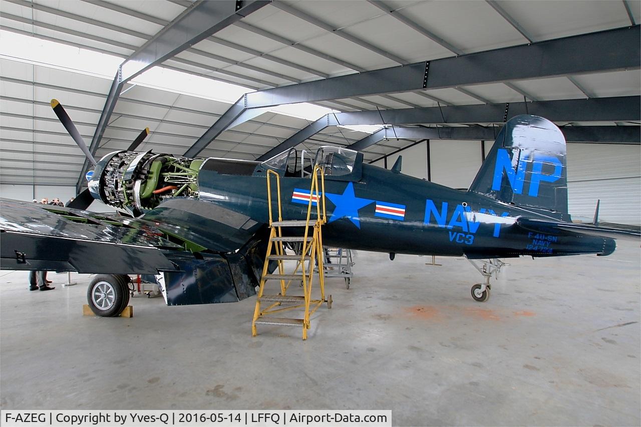 F-AZEG, 1944 Vought F4U-5NL Corsair C/N 124-724, Vought F4U-5NL Corsair under restoration, La Ferté-Alais airfield (LFFQ) Air show 2016