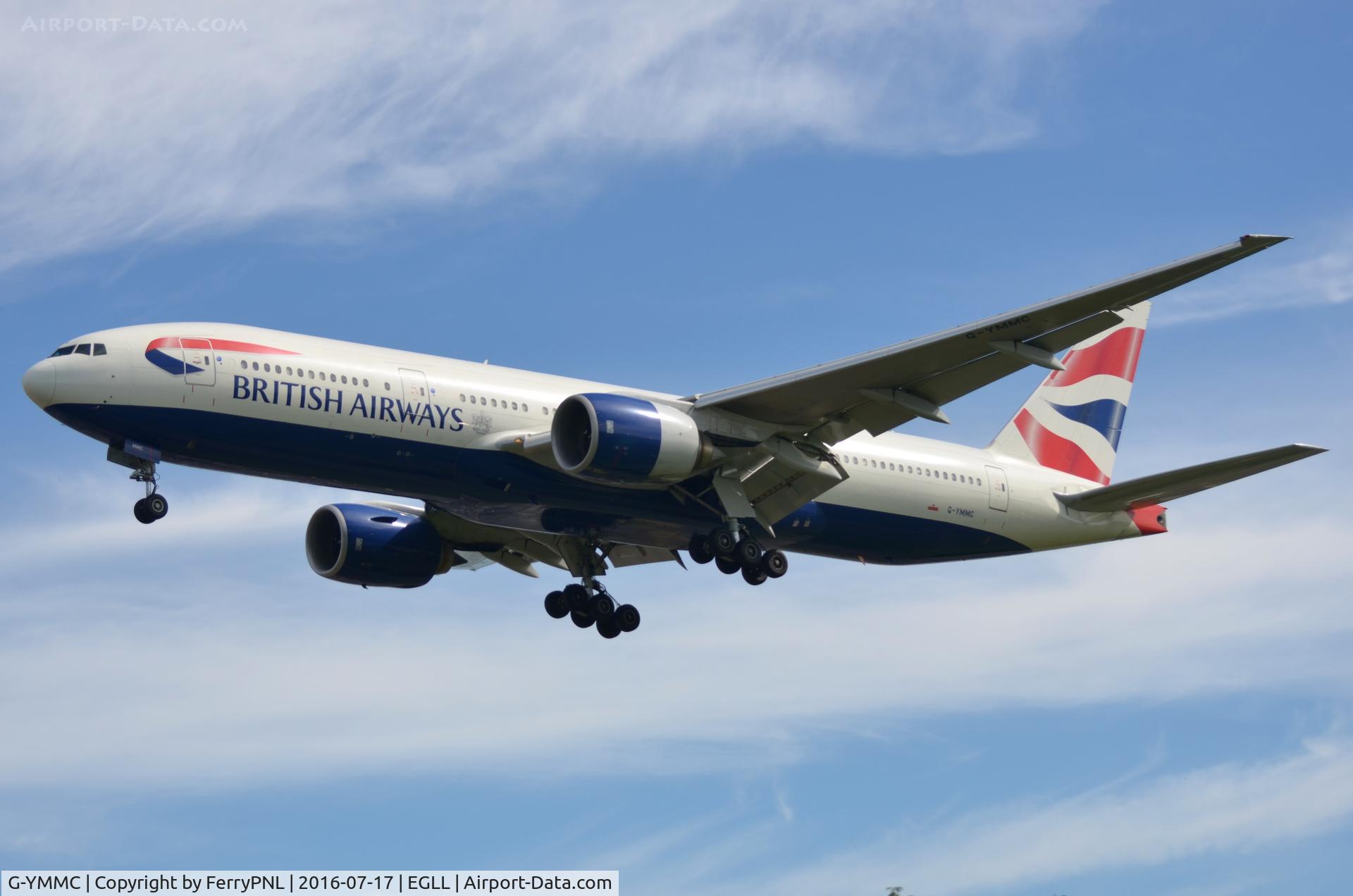 G-YMMC, 2000 Boeing 777-236 C/N 30304, BA B772 arriving at base.