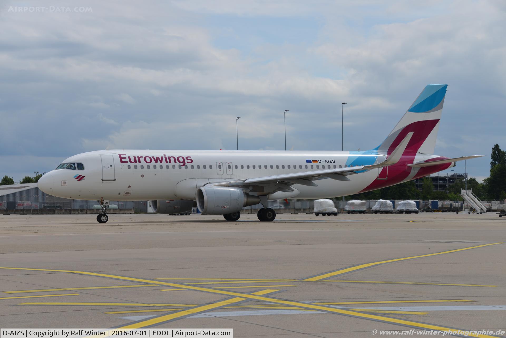 D-AIZS, 2013 Airbus A320-214 C/N 5557, Airbus A320-214(W) - EW EWG Eurowings ex Lufthansa 'Seeheim-Jungenheim' - 5557 - D-AIZS - 01.07.2016 - DUS