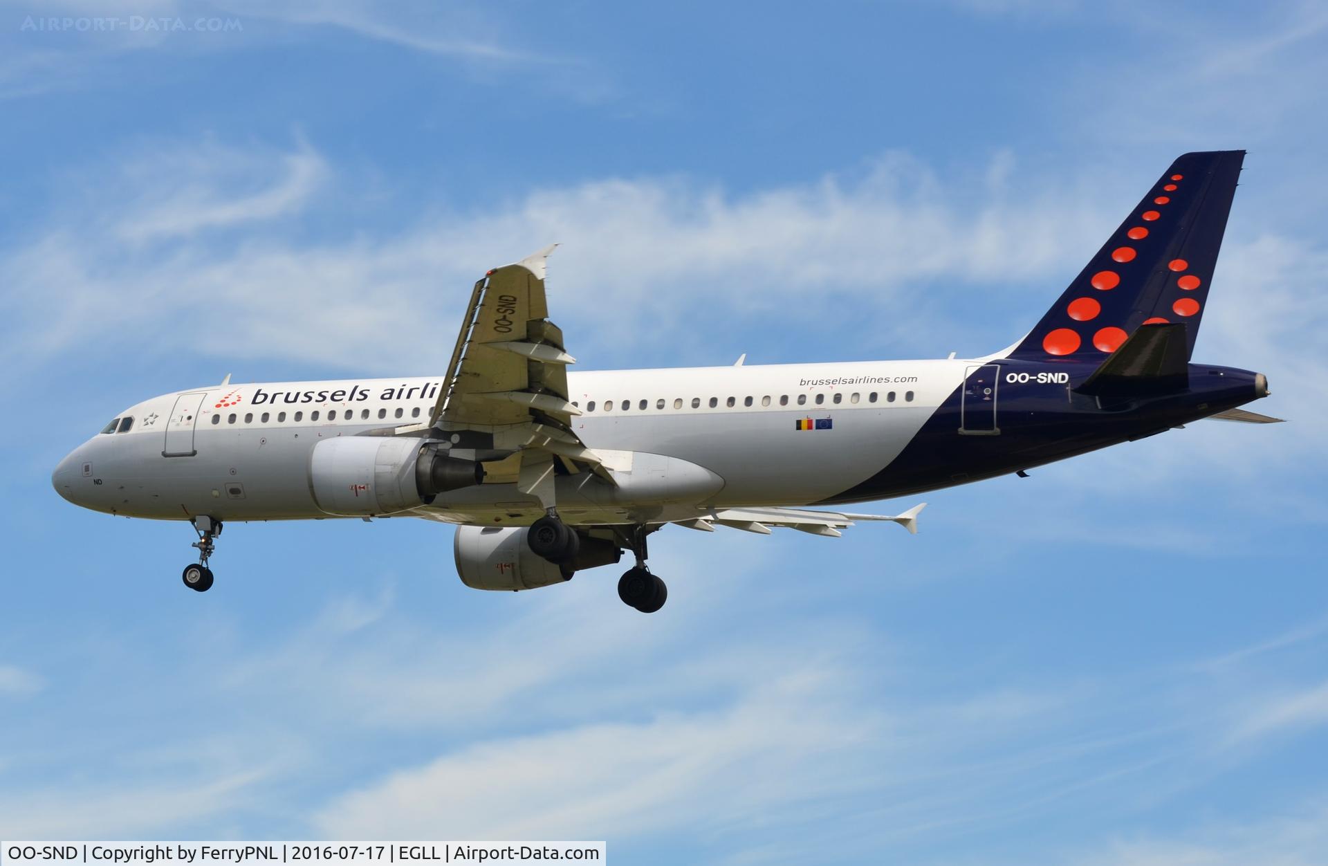 OO-SND, 2002 Airbus A320-214 C/N 1838, Brussels A320 on finals