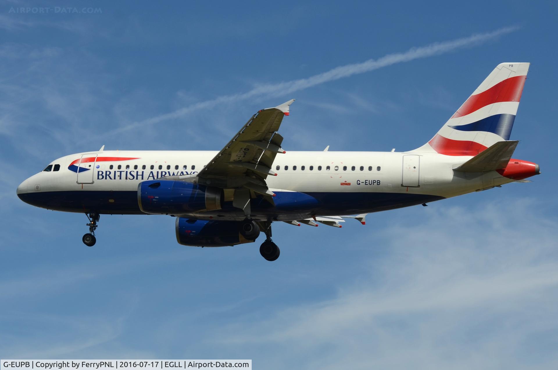 G-EUPB, 1999 Airbus A319-131 C/N 1115, Britis Airways A319 landing