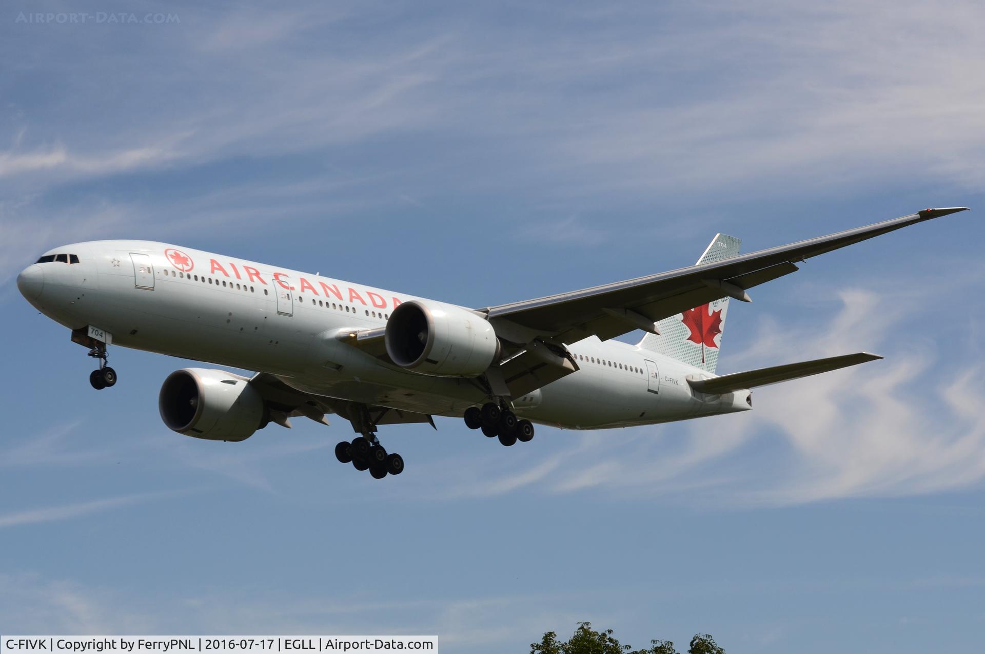 C-FIVK, 2008 Boeing 777-233/LR C/N 35245, Air Canada B772 arriving in LHR.