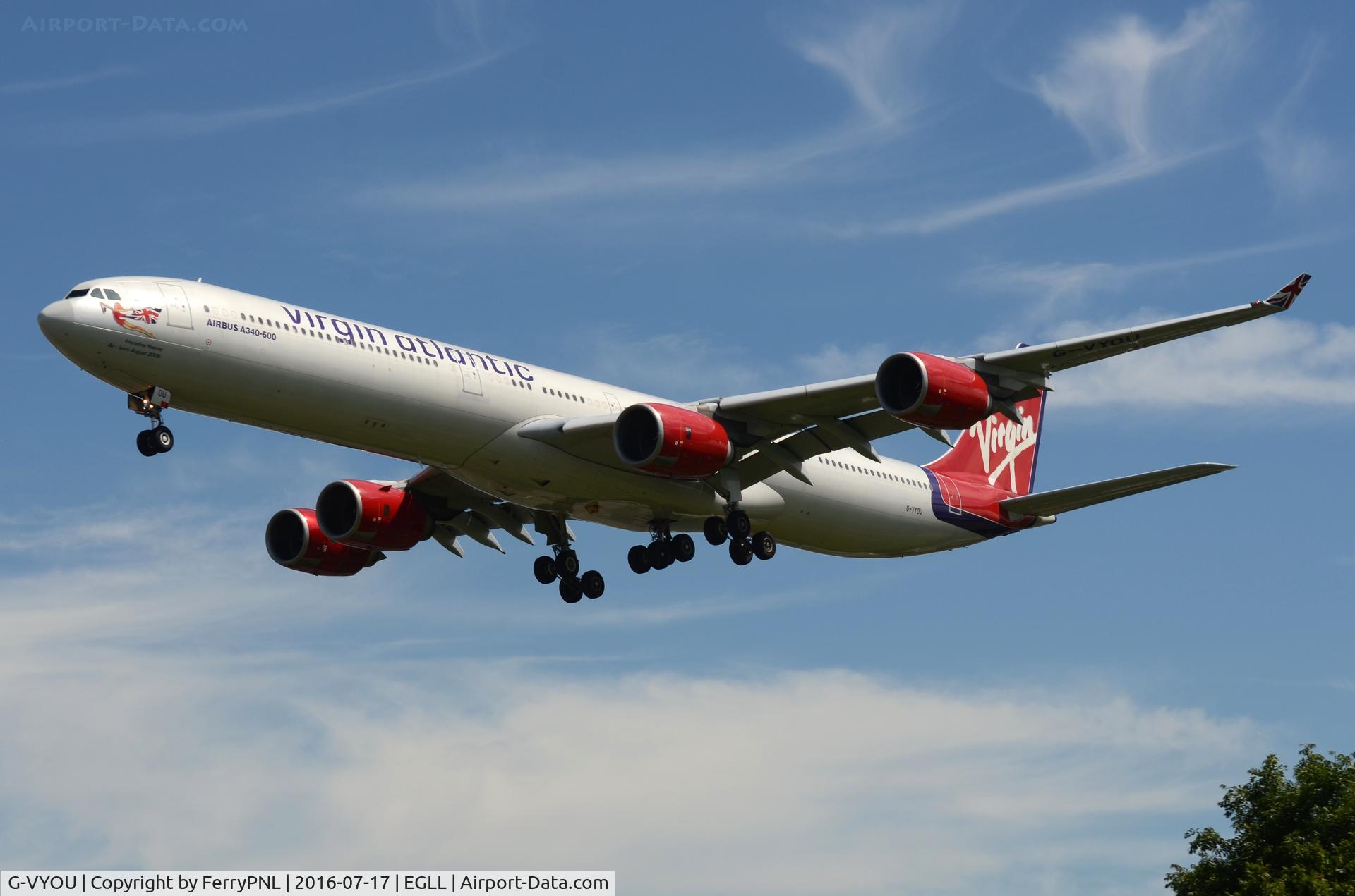 G-VYOU, 2006 Airbus A340-642 C/N 765, Virgin A346 on short finals