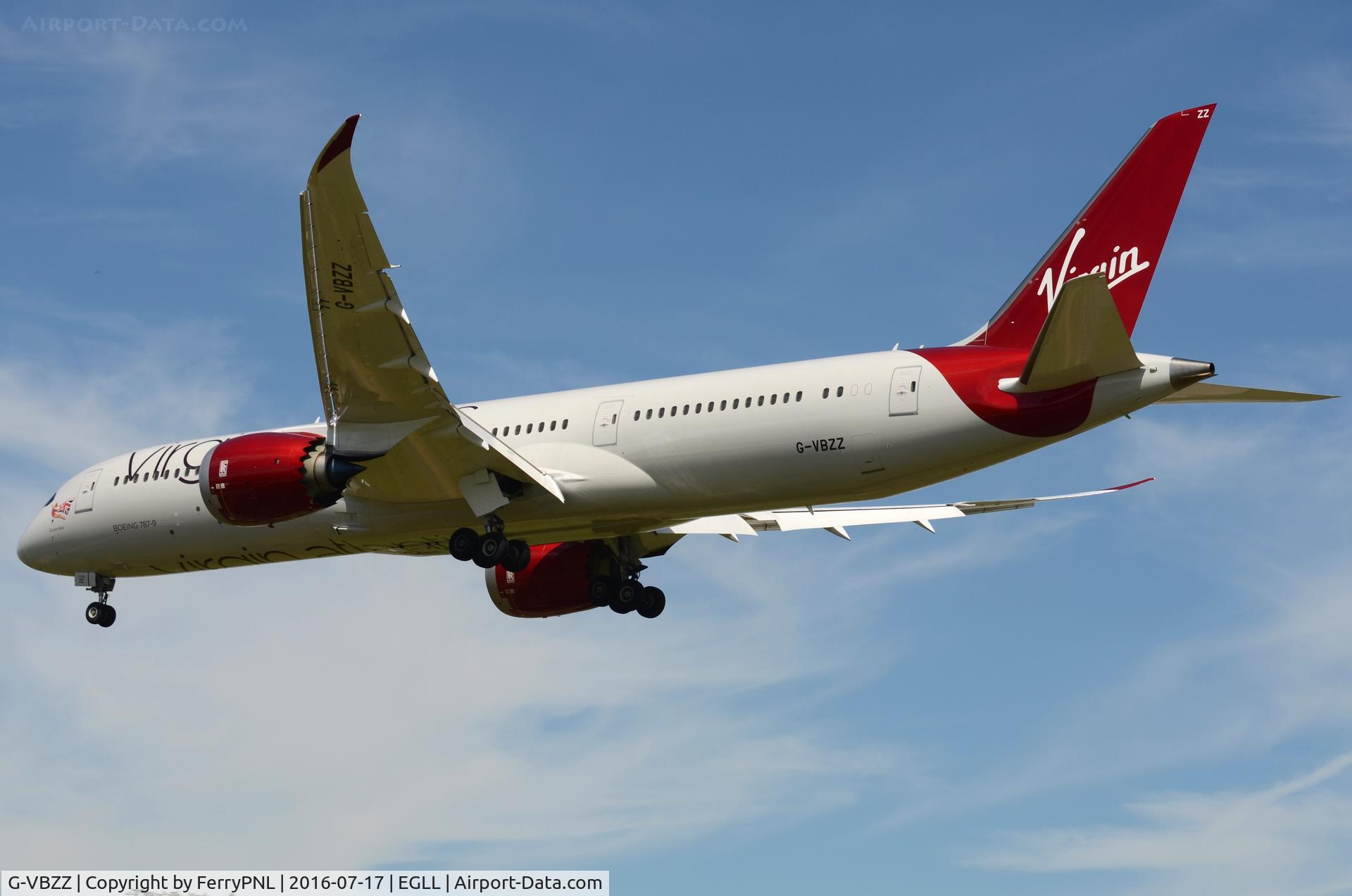 G-VBZZ, 2016 Boeing 787-9 Dreamliner C/N 37976, Virgin B789 on finals.