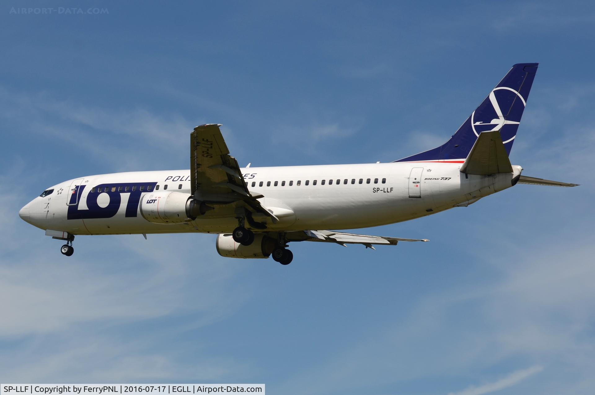 SP-LLF, 1997 Boeing 737-45D C/N 28752/2874, LOT B734 landing in LHR