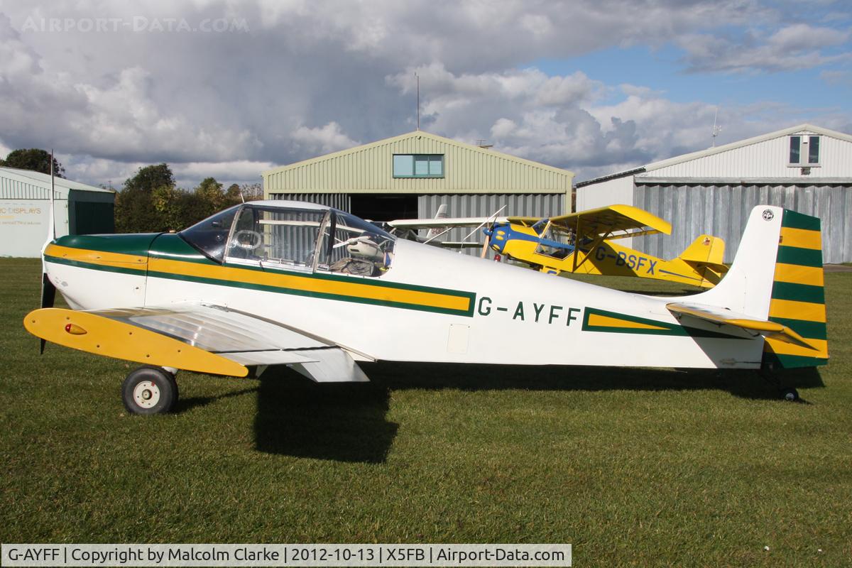 G-AYFF, 1971 Rollason Druine D-62B Condor C/N RAE/647, Rollason Druine D-62B Condor, Fishburn Airfield UK, October 13th 2012.