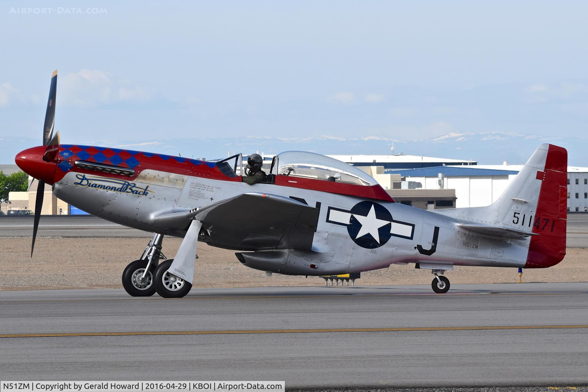 N51ZM, 1945 North American P-51D Mustang C/N 45-11471, Taxi on Alpha to RWY 28R.