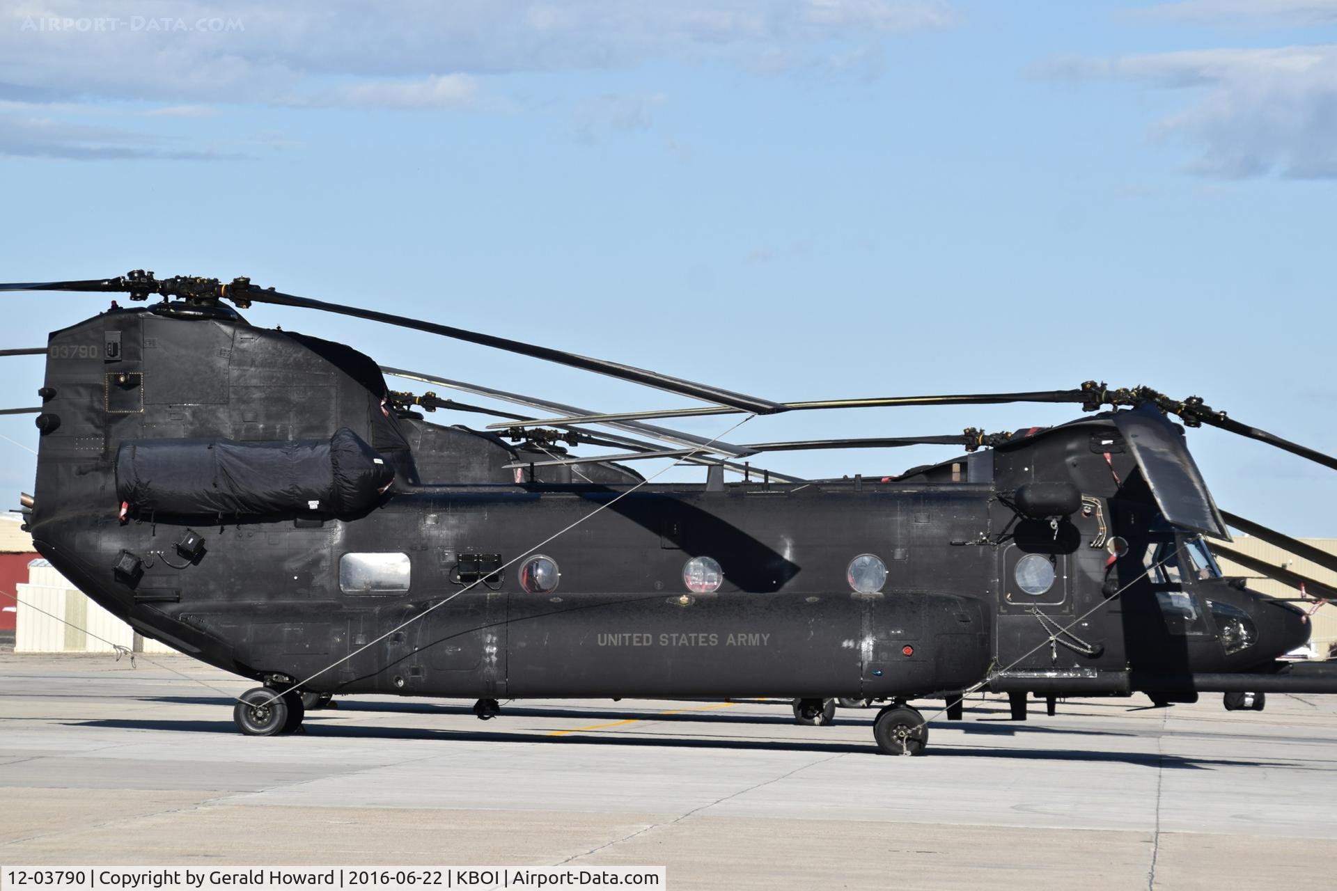 12-03790, 2012 Boeing MH-47G Chinook C/N M.3790, Parked on the south GA ramp.  U.S. Army 160th Special Operations Aviation Regiment (SOAR)
“Night Stalkers” 4th BN, Joint Base Lewis-McChord, WA.